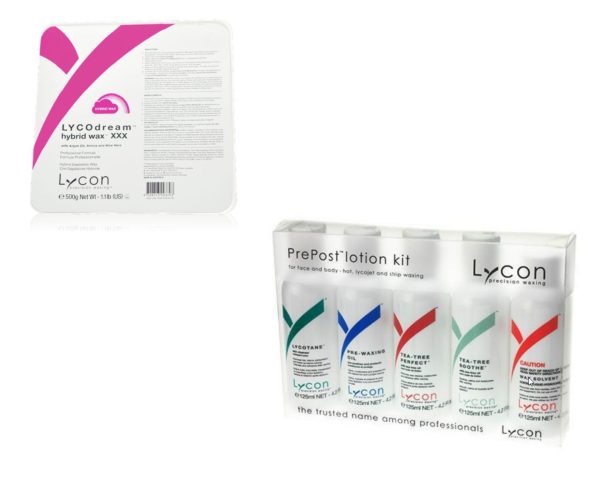 LYCODREAM HYBRID HOT WAX 0.5kg + PREPOST LOTION KIT 5*125ml