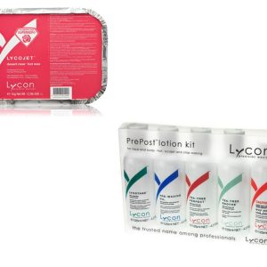 LYCOJET DESERT ROSE HOT WAX + PREPOST LOTION KIT 5*125ml